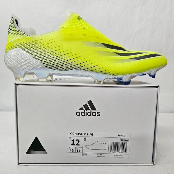 Adidas X Ghosted+ FG Soccer Cleats FW6911 Solar Yellow Black Mens Size 12 main image 4